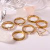 Wholesale Simple Geometric Style 18K Real Gold Plated Stainless Steel Fashion Ring For Women