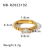 Wholesale Simple Geometric Style 18K Real Gold Plated Stainless Steel Fashion Ring For Women