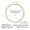 Wholesale Simple Geometric Texture Titanium Steel Chain Necklace For Girls With Pvd Vacuum Real Gold Electroplating
