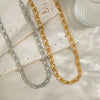 Wholesale Simple Geometric Texture Titanium Steel Chain Necklace For Girls With Pvd Vacuum Real Gold Electroplating