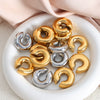 Wholesale Simple Geometric Titanium Steel Ear Clip Earrings For Women With Electroplating Treatment