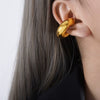 Wholesale Simple Geometric Titanium Steel Ear Clip Earrings For Women With Electroplating Treatment