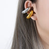 Wholesale Simple Geometric Titanium Steel Ear Clip Earrings For Women With Electroplating Treatment