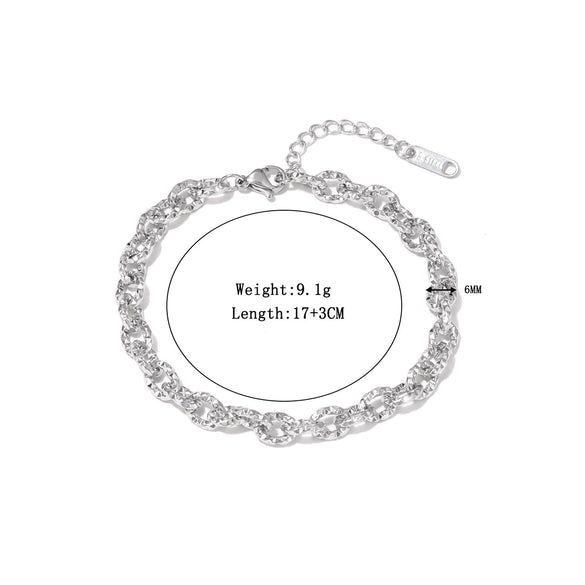 Wholesale Simple Geometric Titanium Steel Electroplated Cuban Chain Bracelet Unisex Hand Jewelry