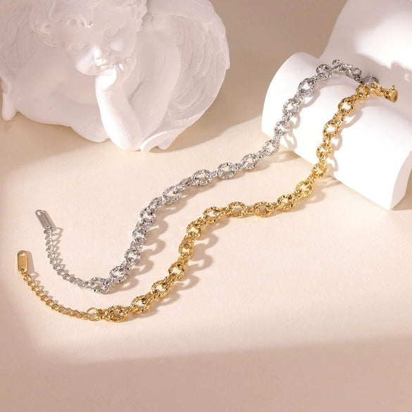 Wholesale Simple Geometric Titanium Steel Electroplated Cuban Chain Bracelet Unisex Hand Jewelry