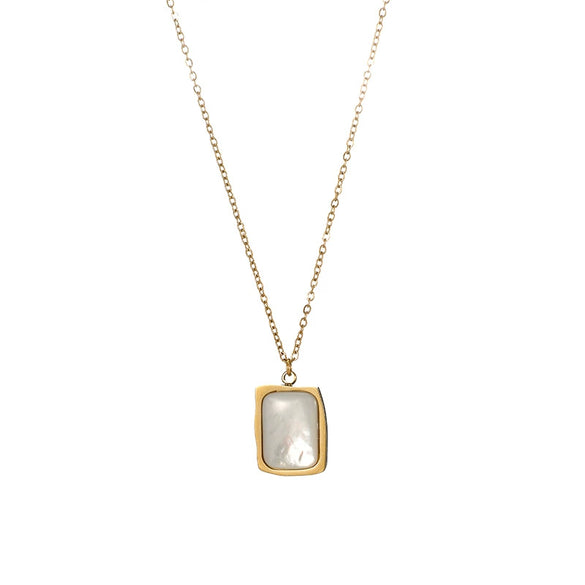Wholesale Simple Geometric Titanium Steel Electroplated Oshaped Chain Necklace For Women
