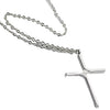 Wholesale Simple Geometric Titanium Steel Gold Inlaid Cross Pendant Water Wave Chain Unisex Necklace