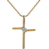 Wholesale Simple Geometric Titanium Steel Gold Inlaid Cross Pendant Water Wave Chain Unisex Necklace