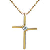 Wholesale Simple Geometric Titanium Steel Gold Inlaid Cross Pendant Water Wave Chain Unisex Necklace