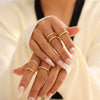 Wholesale Simple Geometric 316L Stainless Steel 18K Gold Plated Pvd Ring For Women