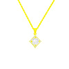 Wholesale Simple Geometric Titanium Steel Pendant Necklace With Inlaid Zircon For Women