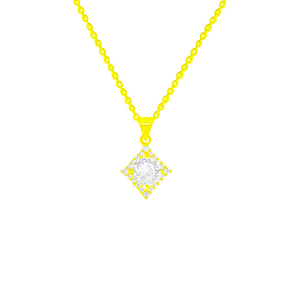 Wholesale Simple Geometric Titanium Steel Pendant Necklace With Inlaid Zircon For Women