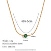 Wholesale Simple Geometric Titanium Steel Pendant Stainless Steel Superfine Woven Chain Mini Zircon Electroplated Women's Necklace