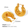 Wholesale Simple Geometric 316L Stainless Steel Thick Cylindrical Hollow Electroplated Women's Earrings Jewelry