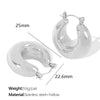 Wholesale Simple Geometric 316L Stainless Steel Thick Cylindrical Hollow Electroplated Women's Earrings Jewelry