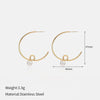 Wholesale Simple Geometric Twisted Cshaped Goldplated Stainless Steel Earrings For Girls