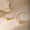 Wholesale Simple Geometric Twisted Cshaped Goldplated Stainless Steel Earrings For Girls
