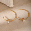 Wholesale Simple Geometric Twisted Cshaped Goldplated Stainless Steel Earrings For Girls