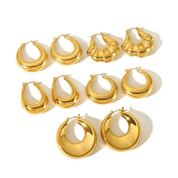 Wholesale Simple Geometric Ushape Stainless Steel Electroplated Earrings For Women