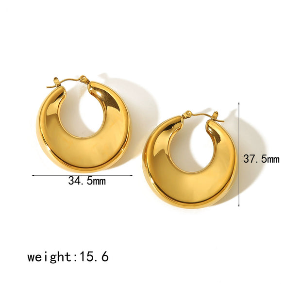 Wholesale Simple Geometric Ushape Stainless Steel Electroplated Earrings For Women