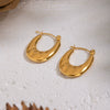Wholesale Simple Geometric Ushaped Plaid Stainless Steel Earrings With Pvd Furnace Vacuum Real Gold Plating For Women