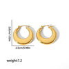 Wholesale Simple Geometric Ushaped Stainless Steel Earrings With Electroplating