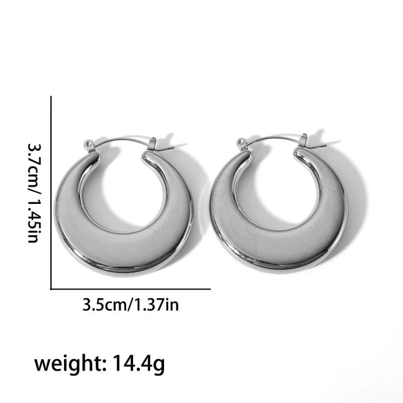 Wholesale Simple Geometric Ushaped Stainless Steel Earrings With Electroplating