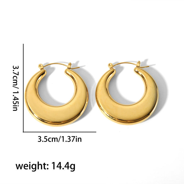 Wholesale Simple Geometric Ushaped Stainless Steel Earrings With Electroplating