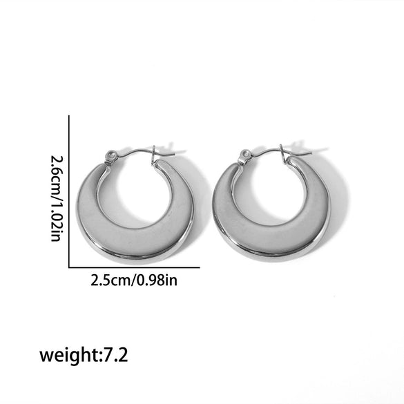 Wholesale Simple Geometric Ushaped Stainless Steel Earrings With Electroplating
