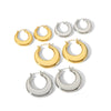 Wholesale Simple Geometric Ushaped Stainless Steel Earrings With Electroplating