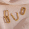 Wholesale Simple Geometric Ushaped Stainless Steel 18K Gold Plated Earrings For Women