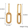 Wholesale Simple Geometric Ushaped Stainless Steel 18K Gold Plated Earrings For Women