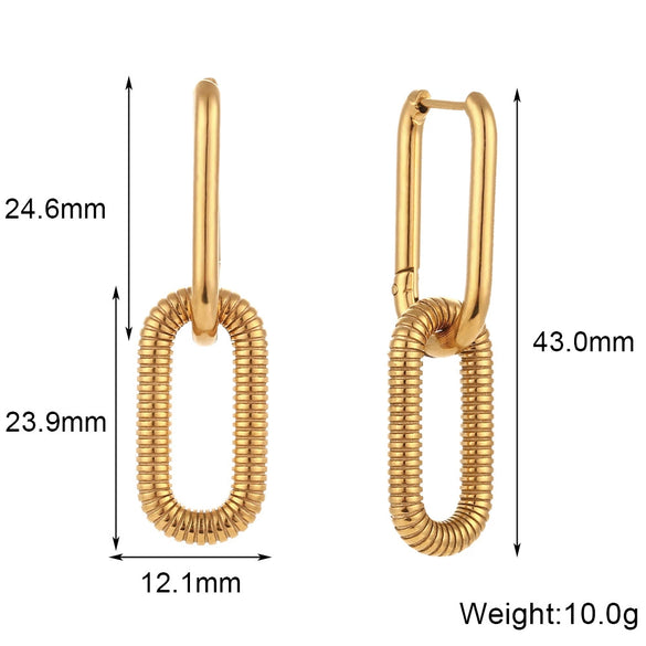 Wholesale Simple Geometric Ushaped Stainless Steel 18K Gold Plated Earrings For Women