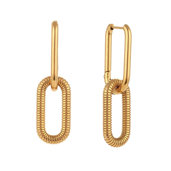 Wholesale Simple Geometric Ushaped Stainless Steel 18K Gold Plated Earrings For Women