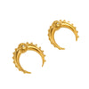 Wholesale Simple Geometric Ushaped Stainless Steel 18K Gold Plated Moon Horn Earrings