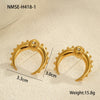 Wholesale Simple Geometric Ushaped Stainless Steel 18K Gold Plated Moon Horn Earrings