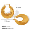 Wholesale Simple Geometric Ushaped 316L Stainless Steel Electroplated Earrings For Women