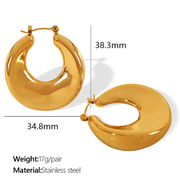 Wholesale Simple Geometric Ushaped 316L Stainless Steel Electroplated Earrings For Women