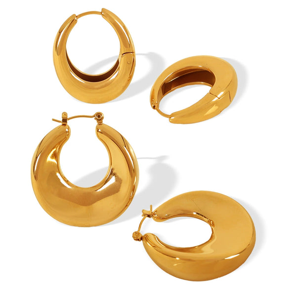 Wholesale Simple Geometric Ushaped 316L Stainless Steel Electroplated Earrings For Women