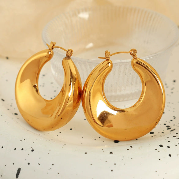 Wholesale Simple Geometric Ushaped 316L Stainless Steel Electroplated Earrings For Women