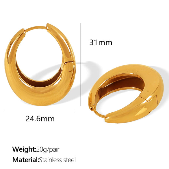 Wholesale Simple Geometric Ushaped 316L Stainless Steel Electroplated Earrings For Women