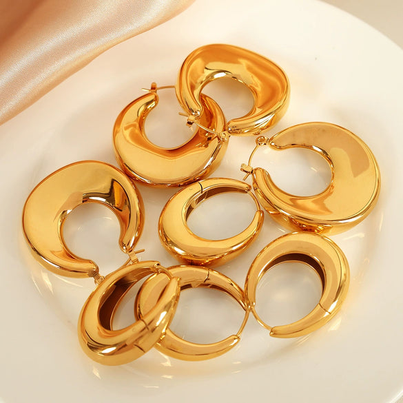 Wholesale Simple Geometric Ushaped 316L Stainless Steel Electroplated Earrings For Women