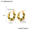 Wholesale Simple Geometric Ushaped 316L Stainless Steel Inlaid Zircon Electroplated Twist Earrings For Women
