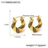 Wholesale Simple Geometric Ushaped 316L Stainless Steel Inlaid Zircon Electroplated Twist Earrings For Women
