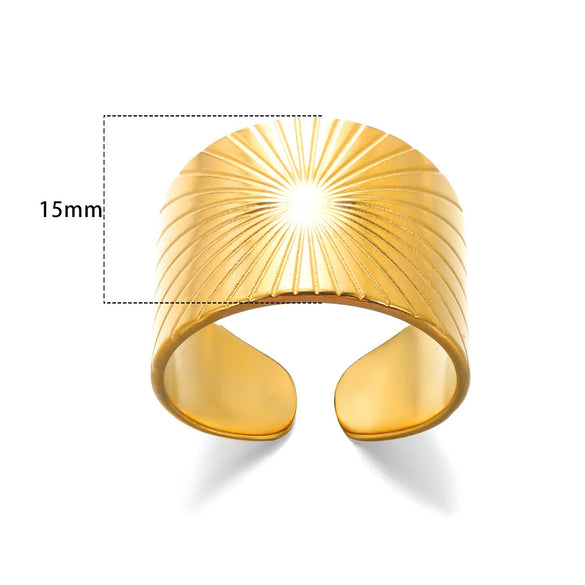 Wholesale Simple Geometric Widesided Stainless Steel Electroplated Ring For Men And Women Couples