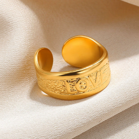 Wholesale Simple Geometric Widesided Stainless Steel Electroplated Ring For Men And Women Couples