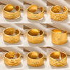 Wholesale Simple Geometric Widesided Stainless Steel Electroplated Ring For Men And Women Couples