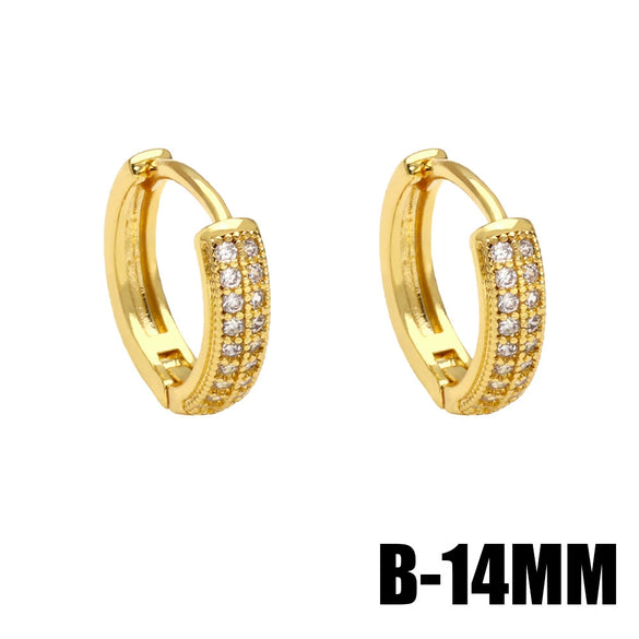Wholesale Simple Geometric Zircon Earrings Copper Fashion Style