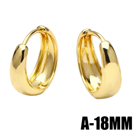 Wholesale Simple Geometric Zircon Earrings Copper Fashion Style