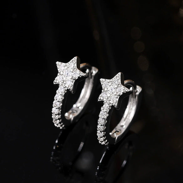 Wholesale Simple Geometric Zircon Earrings Copper For Women Students